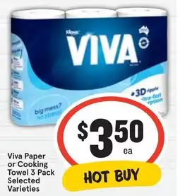 Viva Paper or Cooking Towel 3 Pack