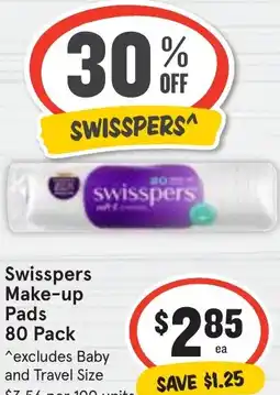 Ritchies Swisspers Make-up Pads 80 Pack offer