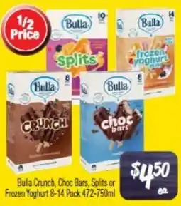 Farmer Jack's Bulla Crunch, Choc Bars, Splits or Frozen Yoghurt 8-14 Pack offer