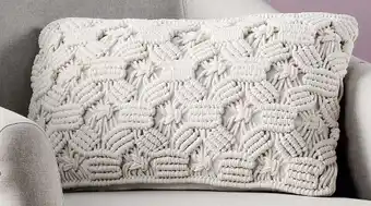 Spotlight NEW Ombre Home Bloomfields Macrame Cushion 30x50cm offer