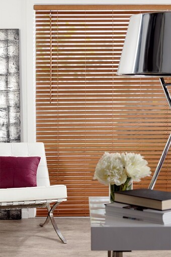 Spotlight 50% off 45mm Golden Oak Ready-To-Hang Timber Venetian Blinds offer