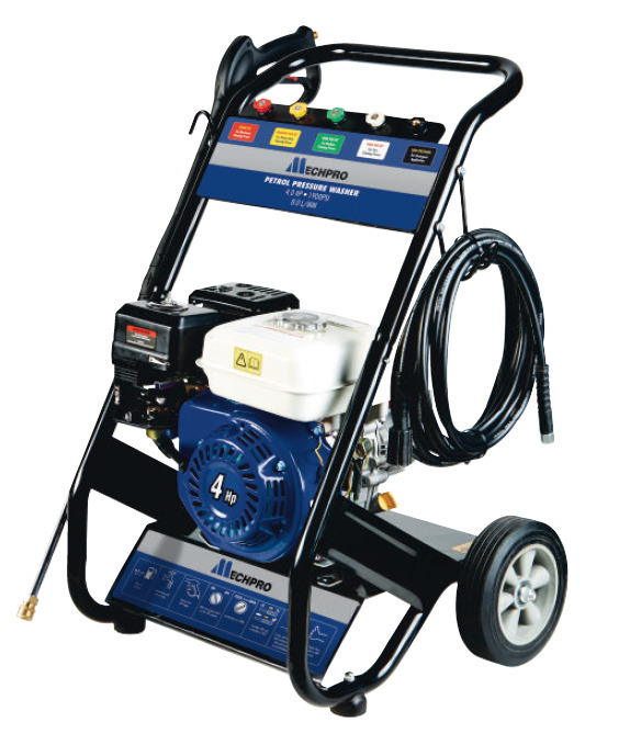 Mechpro blue 4hp petrol pressure washer offer at Repco