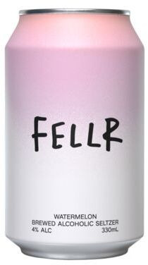 Fellr watermelon brewed alcoholic seltzer 4x330ml