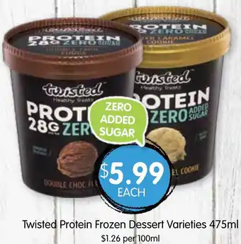 Spudshed Twisted Protein Frozen Dessert Varieties offer