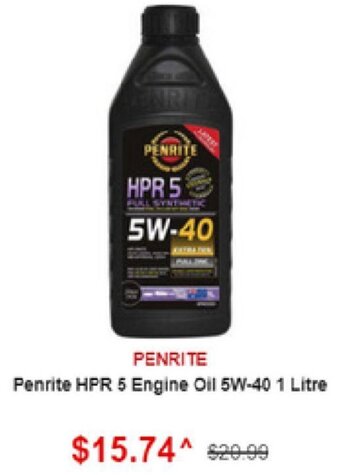 SuperCheap Auto Penrite HPR 5 Engine Oil 5W-40 1 Litre offer