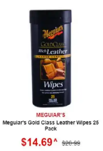 SuperCheap Auto Meguiar's Gold Class Leather Wipes 26 Pack offer