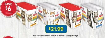 PetO Hill's Science Diet Wet Cat Food 12x85g Range offer