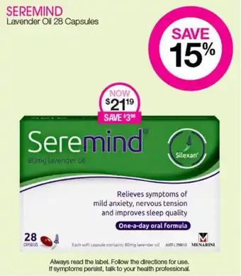 Priceline Seremind Lavender Oil 28 Capsules offer