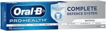 IGA Oral-B Pro Health Complete Defence System Whitening Toothpaste 110g offer