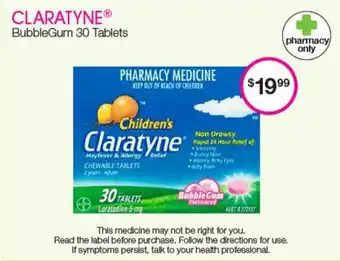 Priceline Children's Claratyne Hayfever & Allergy Relief Chewable Tablets offer