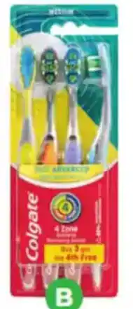 Woolworths Colgate Toothbrush 360 Advanced Pk 4 offer