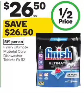 Woolworths Finish Ultimate Material Care Dishwasher Tablets offer