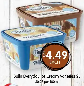 Spudshed Bulla everyday ice cream varieties offer