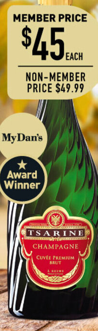Dan Murphy's Tsarine Champagne Cuvée Premium Brut France offer