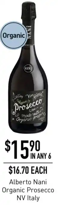 Dan Murphy's Alberto Nani Organic Prosecco NV Italy offer