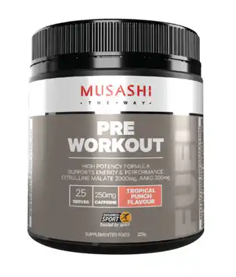 Musashi pre workout tropical punch 225g