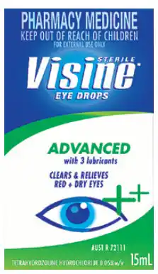 Visine advanced eye drops 15ml