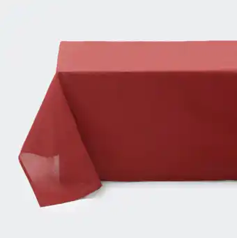 Red linen look cotton tablecloth