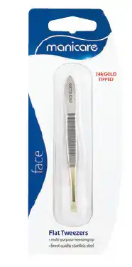 Good Price Pharmacy Manicare gold tipped tweezers flat offer