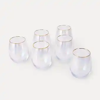 Kmart Set of 6 lustre stemless glasses 580ml offer