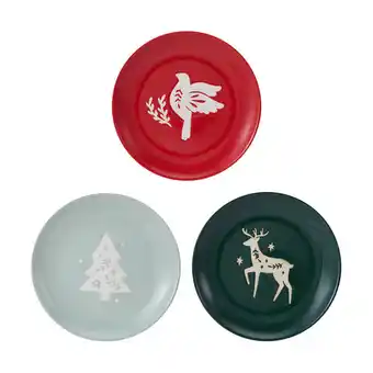 Set of 3 christmas silhouette side plates