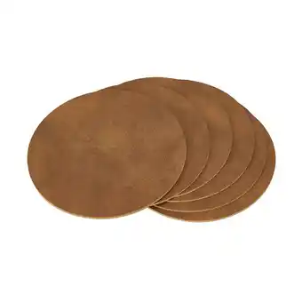 Kmart Set of 6 brown leather look coasters offer
