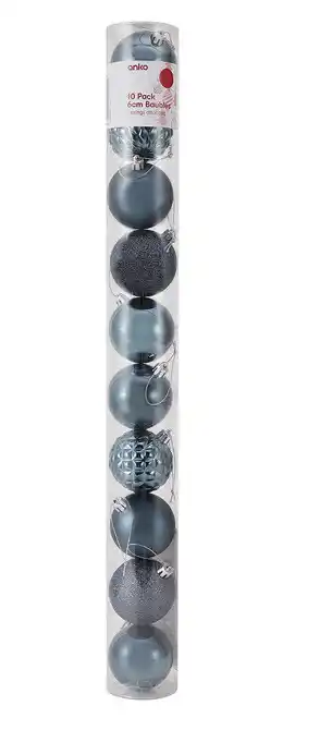 Kmart 10 pack navy 6cm baubles offer