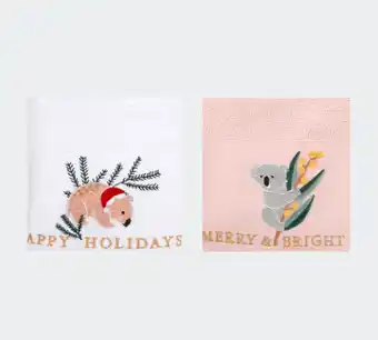 Kmart Set of 2 christmas hand towels offer