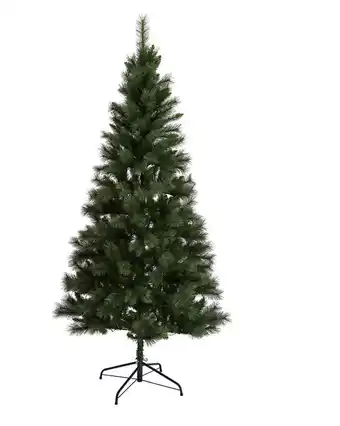 2.13m (7ft) pre-lit green virginia christmas tree
