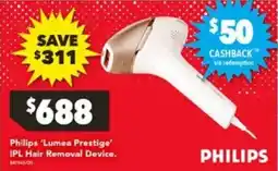 Harvey Norman Philips 'Lumea Prestige' IPL Hair Removal Device offer