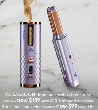 Myer VS Sassoon Unbound Cordless Hair Curler offer