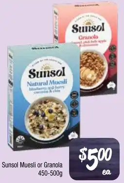 Farmer Jack's Sunsol Muesli or Granola offer