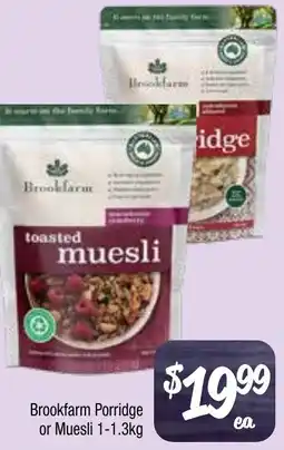 Farmer Jack's Brookfarm Porridge or Muesli offer