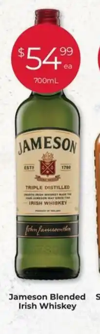 Porters Jameson Blended Irish Whiskey offer