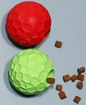 Pet stock Lexi & me rubber toy treat ball red/ green offer