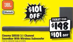JB Hi-Fi Cinema SB550 3.1 Channel Soundbar With Wireless Subwoofer offer