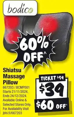JB Hi-Fi Shiatsu Massage Pillow offer