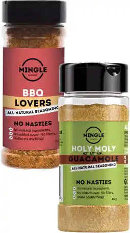 healthylife Mingle Seasoning Blend BBQ Lovers 50g or Holy Moly Not Just for Guacamole 45g offer