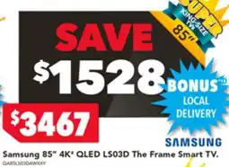 Harvey Norman Samsung 85" 4K QLED LS03D The Frame Smart TV offer