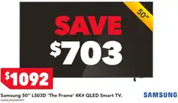 Harvey Norman Samsung 50" LS03D 'The Frame' 4K QLED Smart TV offer