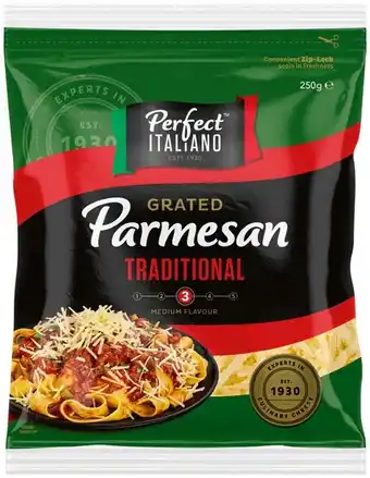 IGA Perfect Italiano Traditional Grated Parmesan 250g offer