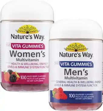 Coles Nature's Way Adult Vita Gummies Multivitamins 100 Pack^ offer