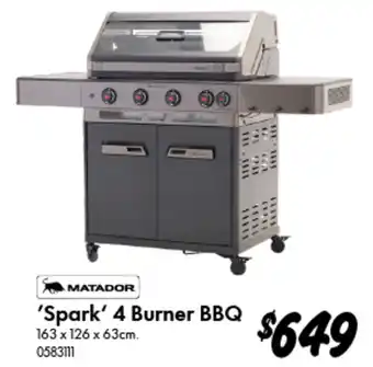 Bunnings 'Spark' 4 Burner BBQ offer