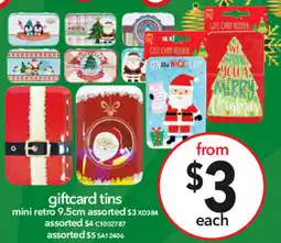Giftcard tins