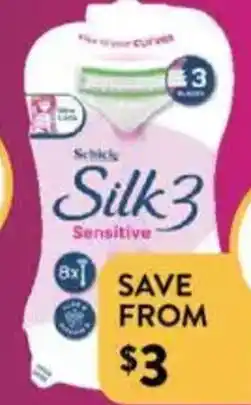 Foodworks Schick Women's Silk 3 Sensitive Disposable Razors 8 Pack offer