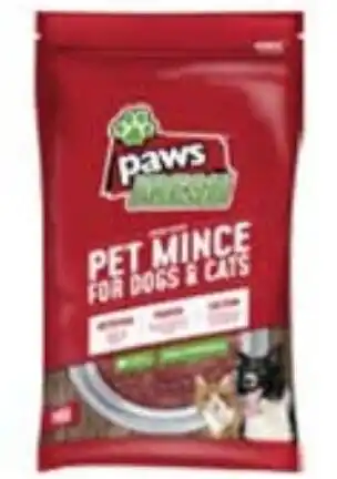 Drakes Paws Fresh Chunky Recipe Pet Mince for Dogs & Cats offer