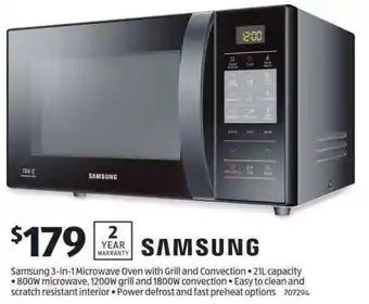 ALDI Samsung 3-In-1 Microwave Oven With Grill And Convection offer