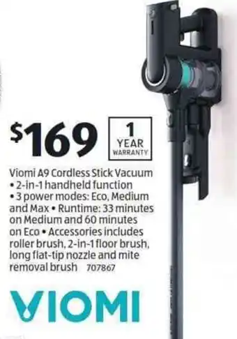 ALDI Viomi A9 Cordless Stick Vacuum offer