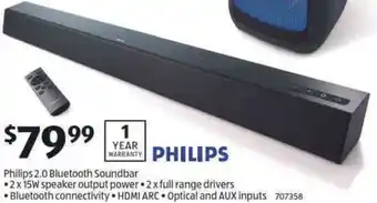 Philips 2.0 Bluetooth Soudbar