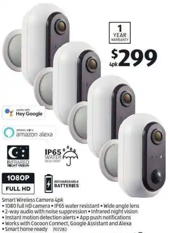 ALDI Smart Wireless Camera 4pk offer